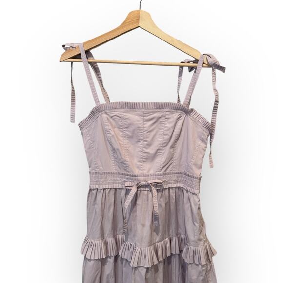 ULLA JOHNSON Lune Tiered Cotton Midi Dress Size 4 - Picture 7 of 11